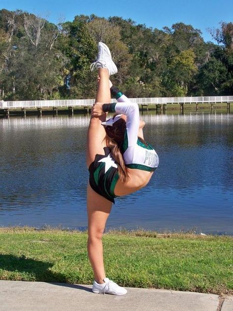 Cheerleading needle Needle Stretches Flexibility, How To Do A Scorpion, Scorpion Flexibility, Cheer Needle, Get More Flexible, Needle Stretches, Cheer Extreme, College Cheerleading, Learn Thai