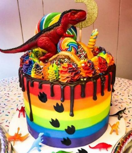 Rainbow Dinasour Party, Rainbow Dinosaur Party, Dinosaur Rainbow Cake, Rainbow Dinosaur Birthday Party, Rainbow Cake For Boys, Rainbow Dinosaur Cake, Dinasour Birthday, Dino Birthday Cake, Bday Themes