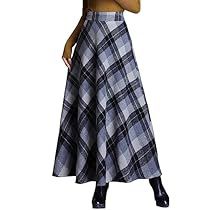 Long Skirt Winter, Maxi Skirt Winter, Casual Maxi Skirt, Long Plaid Skirt, Plaid Wool Skirt, Styles Hairstyles, Winter Plaid, Party Rock, Long Skirts For Women