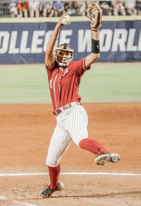 Softball Aesthetic Pitcher, Montana Fouts, Softball Wallpapers, Softball Aesthetic, Alabama Softball, College Softball, Softball Pitcher, Capstone Project, Baseball Diamond