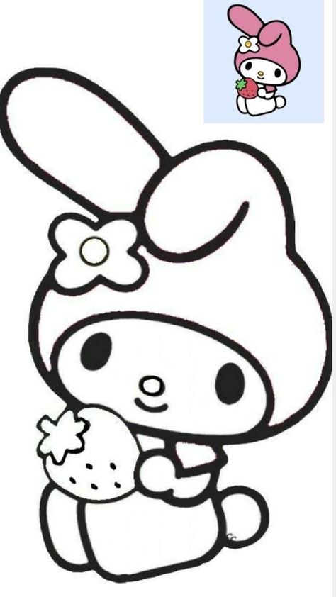 #My  Melody My Melody Simple Drawing, My Melody Svg, How To Draw My Melody, My Melody Outline, My Melody And Kuromi Drawing, My Melody Drawing, Melody Drawing, My Melody Coloring, Kuromi Drawing