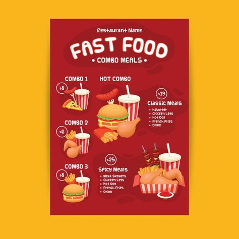 Combo meals poster template | Free Vector #Freepik #freevector Meat Skewers, Poster Template Free, Restaurant Names, Chicken Legs, Learning Design, Poster Template, Graphic Resources, Poster Design, Vector Free