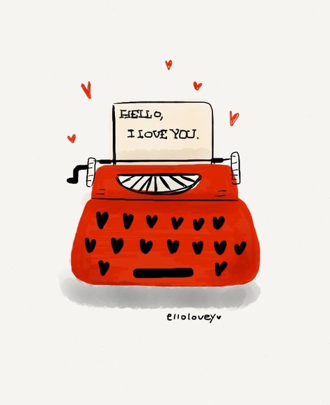 Doodle a Day- Letter, from a red typewriter Typewriter Doodle, Typewriter Drawing, Diy Rock Art, Mcm Logo, Typewriter, Rock Art, Art Inspo, Doodles, Sketch Book