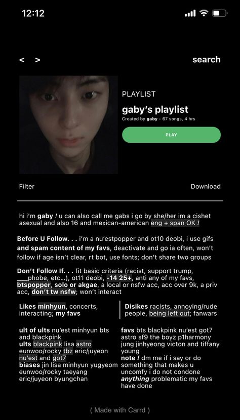 Spotify Carrd Theme, Spotify Theme Ideas, Long Bio Ideas, Carrd Inspo Template Dark, Carrd Inspo Dark, Spotify Layout, Carrd Inspo Template, Spotify Theme, Carrd Inspo Kpop