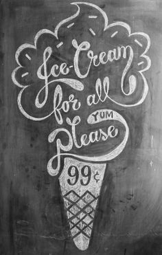 Ice Cream Sign, Chalkboard Fonts, Blackboard Art, Chalk Sign, Chalk Wall, Chalkboard Lettering, Storefront Design, Chalk Lettering, Chalkboard Designs