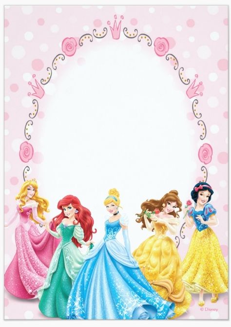 Disney Princess Invitations, Princess Birthday Party Invitations, Princess Party Invitations, Disney Frames, Princess Birthday Party Decorations, Disney Princess Birthday Party, Princess Theme Birthday, Princess Theme Birthday Party, Princess Birthday Invitations