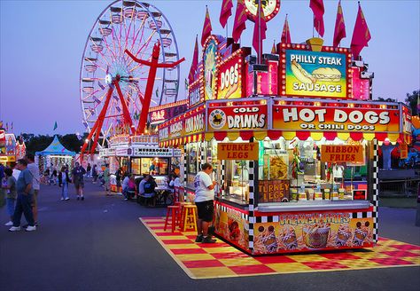 Northern Wisconsin State Fair by Allvson Gommer, via  Flickr.com Wisconsin State Fair, Turkey Dogs, Northern Wisconsin, Budgeting 101, Amusement Park Rides, Carnival Rides, Wisconsin State, Food Stands, Parc D'attraction