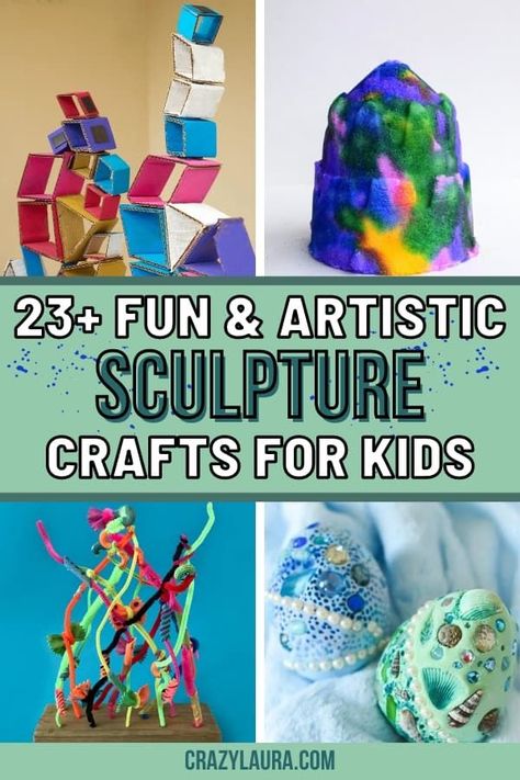 List of Fun & Artistic Sculpture Crafts For Kids #SculptureCrafts #Kids #Art Kindergarten Sculpture, Fun Sculpture, Artistic Sculpture, 3d Art Projects, Sculpture Art Projects, Sculpture Lessons, Paper Art Sculpture, Sculpture Art Clay, Cardboard Sculpture