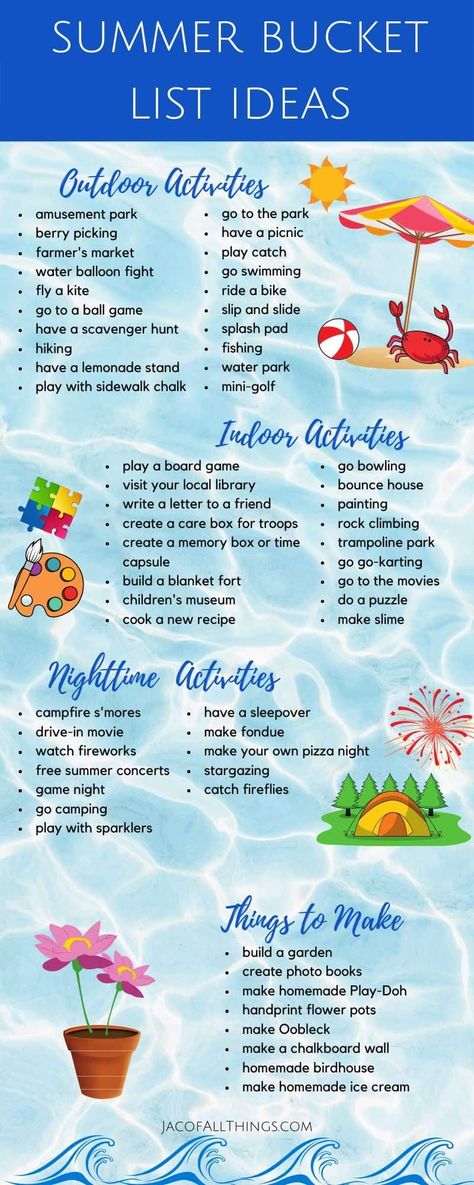 Bucket Template, Summer Bucket List Template, Bucket List Template, Uppfostra Barn, Kids Summer Bucket List, Fun List, Summer Schedule, Summer Fun For Kids, Fun Summer Activities