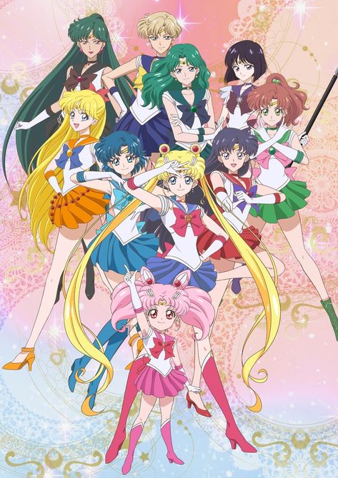 Sailor Moon All Sailors, All Sailor Moon Characters, Sailor Moon Sailor Stars, Sailor Saturn Crystal, Sailor Moon Characters, Sailor Moons, Sailor Mini Moon, Sailor Guardians, Sailor Princess