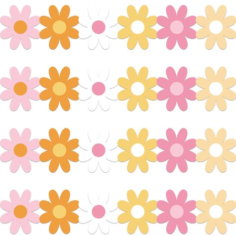 PRICES MAY VARY. Package contents: Boho daisy flower bulletin board border measures approximately 2.36 inches x 12.59 inches (6cm x 32cm), with a total length of 69ft.You can cut it to the size you want according to your different needs. High quality paper material: Back to school classroom decoration is designed with double-sided lamination, which is not easy to break or deform. If you accidentally get it dirty, you just need to wipe it off. Boho style design: Hippie bulletin board decor are bo Nursery School Classroom, Daisy Flower Paper, Flower Bulletin Boards, Groovy Classroom, School Classroom Decor, Bulletin Borders, Back To School Classroom, Groovy Party, Decor For Nursery