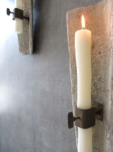 Ile de R� Candle Sconce : Art Wall Lights Steel Candle Holder, French Tile, Wabi Sabi Interior, Small Wall Mirrors, Wrought Iron Candle, Candle Wall, Beeswax Candle, Wall Candle Holders, Wall Candles