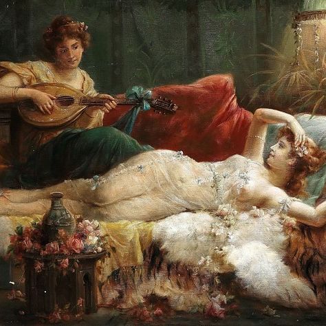 Hans Zatzka, John William Godward, Lawrence Alma Tadema, Rennaissance Art, Greek And Roman Mythology, Lesbian Art, Romance Art, Hur Man Målar, Old Paintings