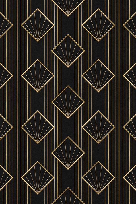 Gatsby Design, Art Deco Background, Deco Pattern, Art Deco Pattern, Background Black, Pattern Seamless, Seamless Background, Free Illustrations, Geometric Art