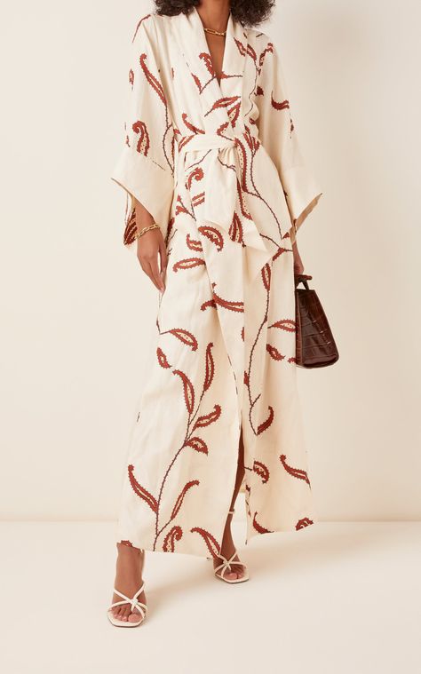 Resort Dresses For Women, Modest Resort Wear For Women, Sewing Pjs, Moda Operandi Dress, Luxury Kimono, Kimono Dresses, Linen Kimono, Luxury Resort Wear, Mode Kimono