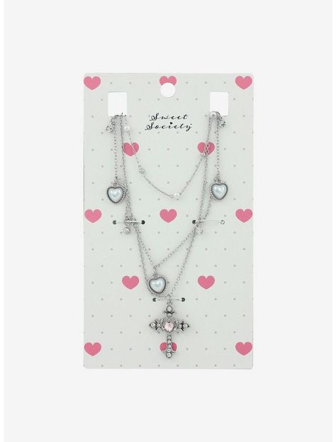 Sweet Society Hot Topic, Slay Funny, Sweet Society, Dreamy Jewelry, Heart Cross Necklace, Heart Gem, Slip Knot, Xmas Wishes, Gothic Cross