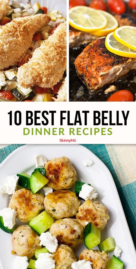 Lose belly fat with these clean, lean dinner recipes! Lean Dinners, Flat Belly Foods, Clean Eating Recipes For Dinner, Diet Recipes Flat Belly, Flat Belly Diet, Diet Vegetarian, Diet Meal Plans, Flat Belly, Clean Eating Recipes