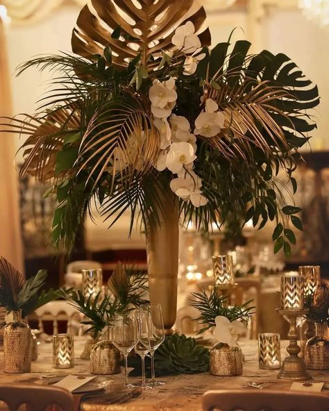 Gatsby Flower Arrangements, Masquerade Ball Decorations, Tropical Wedding Centerpieces, Centerpiece Arrangements, Lion King Theme, Gala Decorations, South Africa Wedding, Charity Ball, Africa Wedding