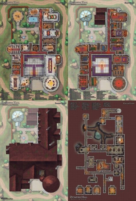 Noble Estate Map Dnd, Dnd University Map, Dnd Mansion Battle Map, Dnd Palace Map, Dnd Estate Map, Dnd Manor Map, Mansion Rpg Map, Dnd Mansion Map, Mansion Battlemap