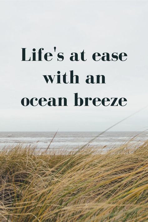 "Life's at ease with an ocean breeze" ocean quote. This quote about the sea is perfect for inspiration and will fit into any ocean board. Ocean life quotes help to remind us of the ocean breeze, sandy grounds and salty water! #oceanlifequote #ocean quote #quoteaboutthesea #oceanlife #summerquote Ocean Life Activities, Beautiful Fish Ocean Life, Ocean Breeze Quotes, Jelly Fish Photography, Ocean Life Drawings, Water Inspirational Quotes, Ocean Life Quotes, Island Life Quotes, Breeze Quotes