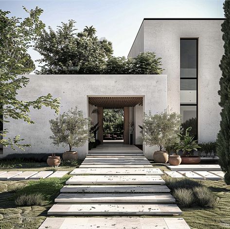 Wabi Sabi Exterior, Mediterranean Mood Board, Garden Guest House, Wabi Sabi House, Contemporary Mansion, New Classic Design, Urban Design Plan, Concept Models Architecture, Exterior Facade