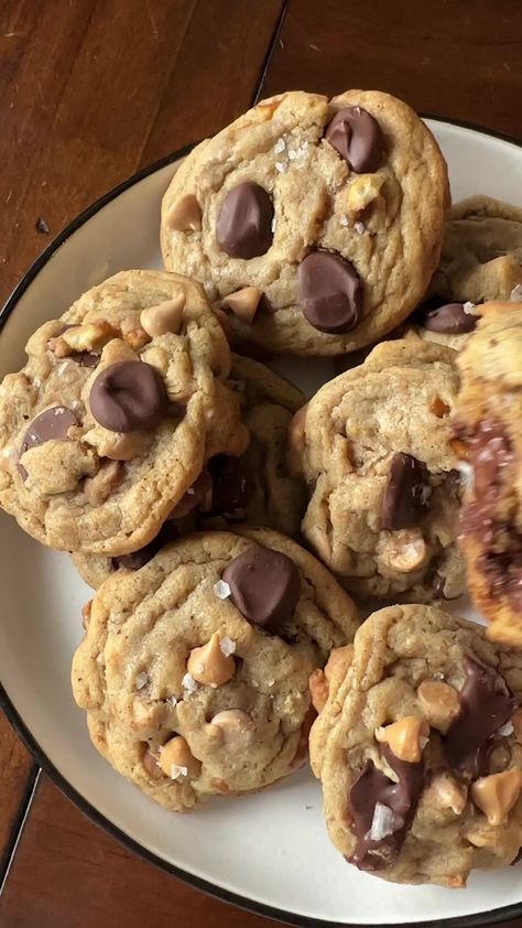 Brown Butter Sea Salt Cookies, Sea Salt Butterscotch Pretzel Cookies, Sea Salt Caramel Chocolate Chip Cookies, Salted Caramel Pretzel Chocolate Chip Cookies, Chocolate Caramel Sea Salt Cookies, Pretzel Cookies, Baking Mixes, Chocolate Baking, Peanut Butter Cookies