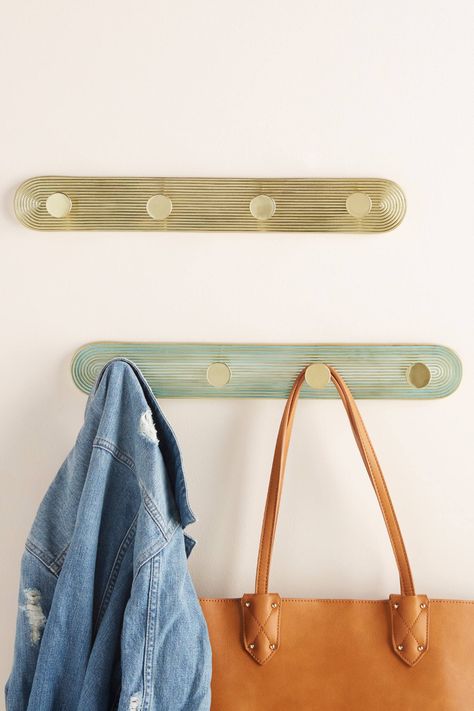 Ruth Hook Rack | Anthropologie Dresser Alternative, Wall Hook Rack, Coat Hooks On Wall, Unique Cabinets, Hook Rack, Storage Hooks, Towel Hooks, Wall Storage, Cambridge Satchel Company