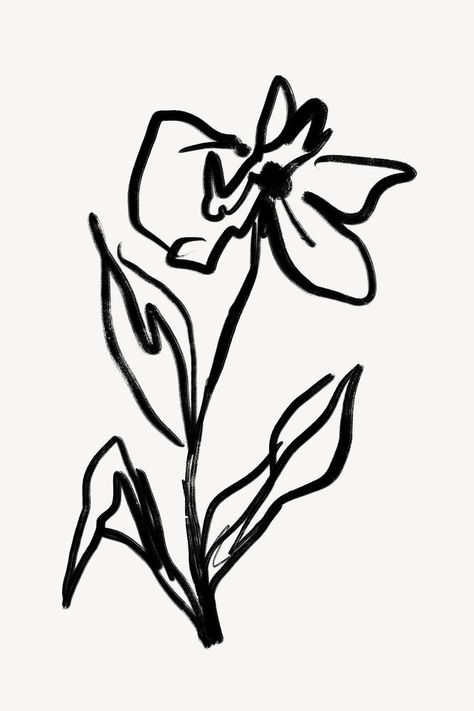 Handrawn Flower, Flower Scribble, Brush Aesthetic, Botanical Illustration Black And White, Aesthetic Line Art, Graffiti Flowers, Ink Flowers, Abstract Aesthetic, Arte Grunge