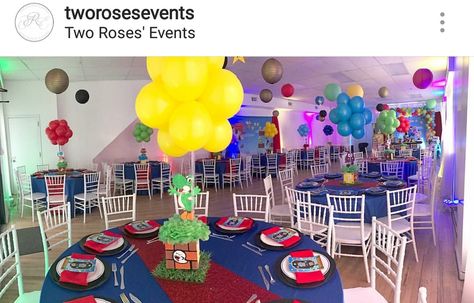 Super Mario bros Birthday Party Table Setting and Decor Birthday Party Table Setting, Mario Bros Birthday Party, Super Mario Bros Birthday, Super Mario Bros Birthday Party, Super Mario Bros Party, Birthday Party Table, Mario Bros Birthday, Mario Bros Party, Party Table Settings