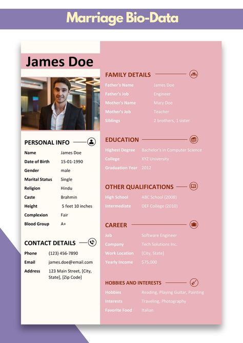 Matrimonial Biodata Format Pdf | Bride Biodata Format Word Marriage Biodata Background Design, Bio Data For Marriage Background, Matrimonial Biodata Format, Marriage Biodata Format For Boy, Marriage Biodata Format In Word Download, Marriage Biodata Format, Bio Data For Marriage, Biodata Format, Abc School