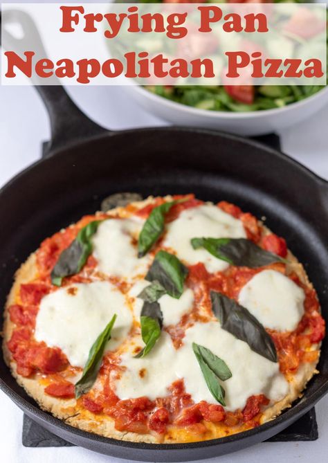 Frying pan Neapolitan pizza is a tasty and easy to make cheats pizza requiring no yeast and no oven. Make this excellent pizza in a pan in just 30 minutes! #neilshealthymeals #fryingpanneapolitanpizza #skilletneapolitanpizza #skilletpizza Pizza No Yeast, Pizza In A Pan, Frying Pan Pizza, Pizza Healthy, Low Fat Dinner, Neapolitan Pizza, Flat Breads, Quick Healthy Dinner, Quick Healthy Breakfast