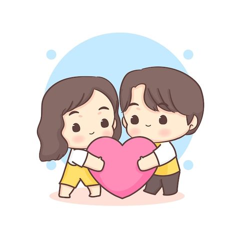 Couple Cartoon Characters, Valentine Cartoon, Piggy Back Ride, Couple Heart, Superhero Cartoon, Chibi Couple, Ribbon Banner, Cute Couple Drawings, Cartoons Love