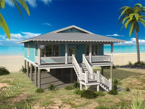 062H-0122: Beach House Plan Beach Cottage House Plans, Coastal Houses, Stilt House, Coastal Homes Plans, Bedroom Beach House, Beach House Plan, Bedroom Beach, Southern Style House Plans, Coastal House Plans