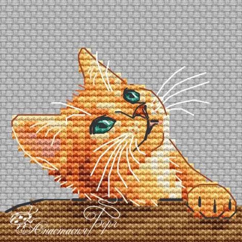 Red Kitten Cross Stitch Pattern by BergStitch Cat Cross Stitch Patterns, Black Cat Cross Stitch, Cross Stitch Numbers, Cat Cross Stitches, Adorable Baby Animals, Fluffy Kittens, Cat Cross Stitch Pattern, Cross Stitch Bookmarks, Cross Stitch Heart