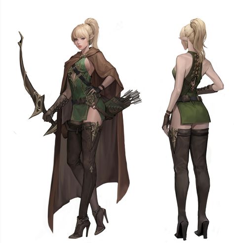 Elf Warrior Female, Archer Armor, Fantasy Archer, Weiblicher Elf, Elf Archer, Archer Characters, Elf Characters, Female Elf, Elf Art