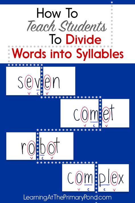 Multisyllabic Words Activities, Vowel Combinations, Syllable Division Rules, How To Teach Students, Teaching Syllables, Decoding Multisyllabic Words, Syllable Division, How To Break Up, Syllables Activities