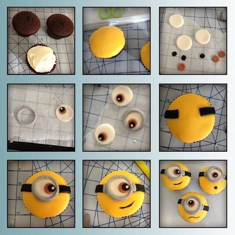 Minions Desserts, Cupcakes Pictures, Chick Cupcakes, Minion Cookies, Deco Cupcake, Diy Minions, Minion Birthday Cake, Food Tutorials, Minion Cupcakes