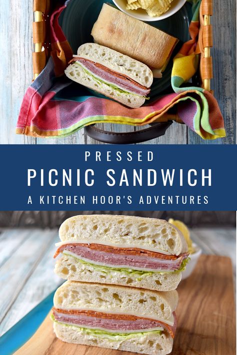 Pressed Picnic Sandwiches are fun to make, easily to customize, and not messy! They’re a fun make ahead recipe for any picnic or outdoor adventure.  #OurFamilyTable #pressedsandwich #sandwichrecipe #picnicsandwich #picnicbasket Pressed Picnic Sandwiches, Pressed Sandwiches Overnight, Make Ahead Picnic Sandwiches, Picnic Sandwiches Make Ahead, Pressed Sandwiches, Big Sandwich, Pressed Sandwich, Picnic Sandwiches, Picnic Packing