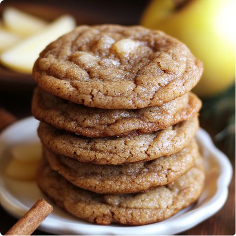 Apple Cider Cookies Recipe – Soft, Chewy, and Perfect for Fall Apple Cider Snickerdoodles, Soft Apple Cider Cookies, Apple Butter Cookies Easy, Apple Cider Snickerdoodle Cookies, Apple Cider Dessert Recipes, Apple Cider Cookies Recipes, Apple Crumble Cookies, Apple Cider Recipes Desserts, Recipes With Apple Cider