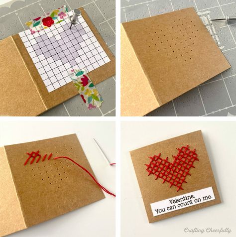 Embroidered Valentines Cards, How To Embroider On Paper, Hand Stitched Cards, Paper Embroidery Tutorial, Embroidery Paper, Stitching On Paper, Paper Sewing, Visible Mending, Picasso Art