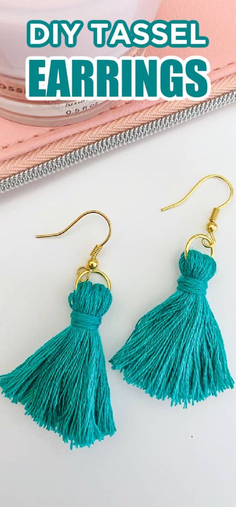 Making Tassel Earrings, Diy Dangle Earrings Tutorials, Diy Beaded Earrings Tutorials Simple, How To Make Tassel Earrings, How To Make Your Own Earrings, Earing Making Ideas Beads, How To Make Earrings For Beginners, Easy Earrings Diy, Easy Diy Butterfly