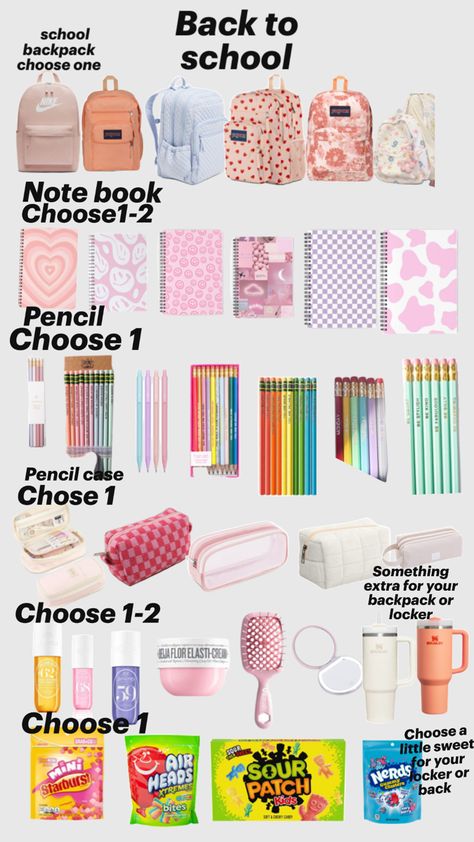 Back To School Stuff, Tips For Middle School, Middle School Essentials, School Backpack Essentials, Preppy School Supplies, Middle School Hacks, School Survival Kits, Pretty School Supplies, School Bag Essentials