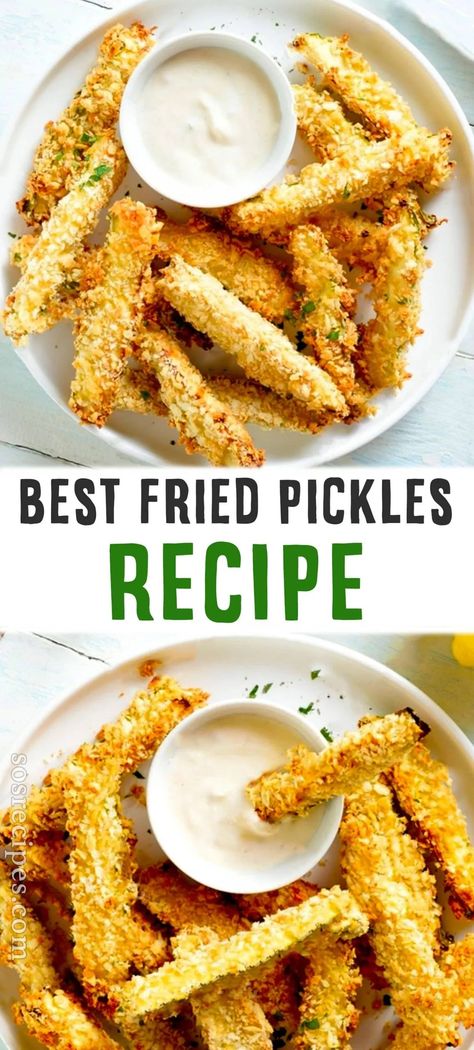 I personally believe that breading is the most crucial part of cooking deep-fried pickles, as they need to be crispy on the top. Best Fried Pickles Recipe, Easy Deep Fried Pickles, Best Fried Pickles, Crispy Fried Pickles, Fried Pickle Spears, Easy Fried Pickles, Dill Dip Recipes, Deep Fried Pickles, Fried Pickles Recipe