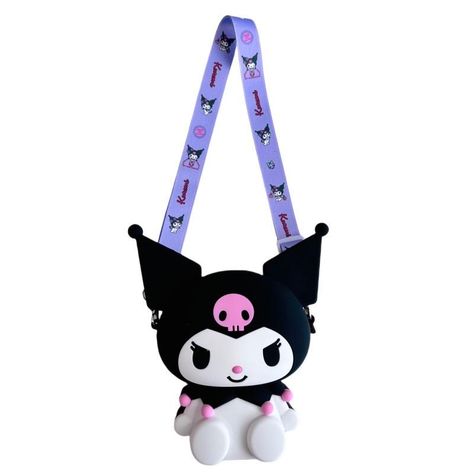 Kuromi & My Melody Design Bag, Silicone Cute Zipper Crossbody Bag, Stylish Purse Large Kuromi Core, My Melody Design, Goth Shop, Kuromi My Melody, Tiktok Shop, Design Bag, Stylish Purse, Kawaii Aesthetic, Purim