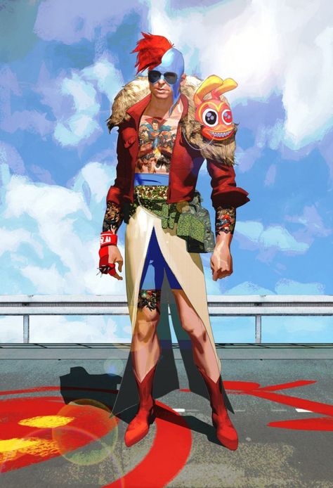 Sunset Overdrive Concept Designs by Julien Renoult Monster Factory, Sunset Overdrive, Cyberpunk Male, Chara Design, Concept Art World, Human Settlement, Entertainment Design, Fandom Games, Tattoo Illustration