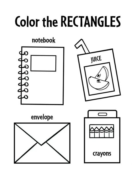 Rectangle Coloring Page, Rectangle Art For Toddlers, Square Shape Crafts For Preschool, Rectangle Worksheets For Preschool, Square Coloring Page, Rectangle Shape Worksheets For Preschool, Rectangle Worksheet Preschool, Rectangle Activities For Toddlers, Rectangle Preschool Activities