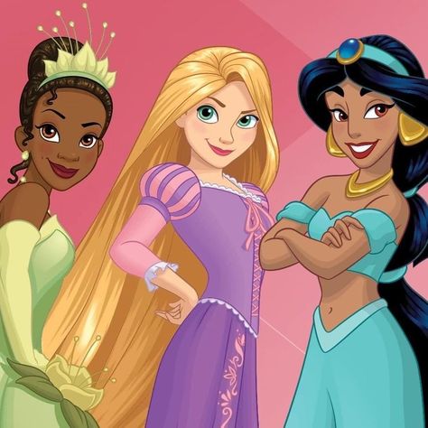 3 Disney Princess Together, 4 Disney Princess Together, Trio Movie Characters, Iconic Trios Cartoon, Trio Princess, Princesa Tiana, Disney Princess Movies, Disney Princess Fan Art, Princess Wallpaper