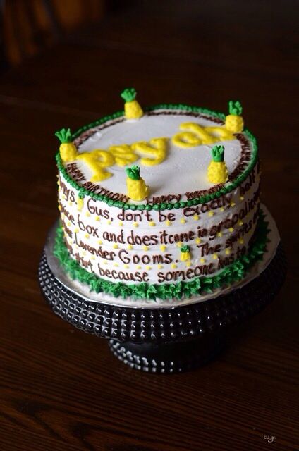 Should totally do this for Rob's birthday! Psych Movie, Psych Quotes, Psych Tv, Creative Cakes, Psych, Chip Cookies, Amazing Cakes, Holiday Parties, Cupcake Cakes