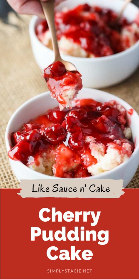 Cherry Pudding Cake Recipe, Cherry Pudding Dessert, Cherry Pudding Cake, Sweet Cherry Pie Filling, Outrageous Desserts, Cherry Pudding, Cherry Stuff, Steamed Puddings, Cherry Pie Filling Recipes