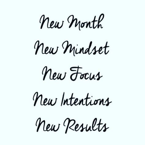 New Month - New Mindset - New Focus - New Intentions - New Results. What are your fitness goals this month and how do you plan on achieving them? New Month New Goals, Fitness Goals Quotes, Neuer Monat, New Month Quotes, Goals Quotes, Body Challenge, New Goals, Can't Stop Won't Stop, Popular Workouts